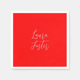 Servilleta De Papel Escritura a mano Nombre elegante Llanura de color