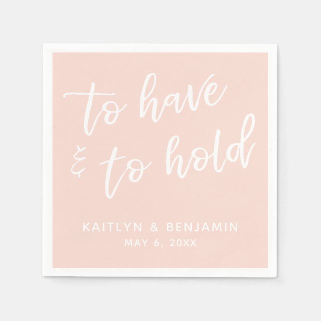 Servilleta De Papel Escritura a mano para tener y mantener Rubor rosa (Anverso)