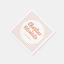Servilleta De Papel Escritura a mano roja Pastel Boda Retro