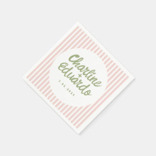 Servilleta De Papel Escritura a mano verde pastel Boda retro