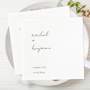 Servilleta De Papel Escritura Boda minimalista de tipografía simple mo