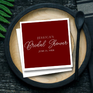 Servilleta De Papel Escritura de Borgoña Sencilla Ducha Británica