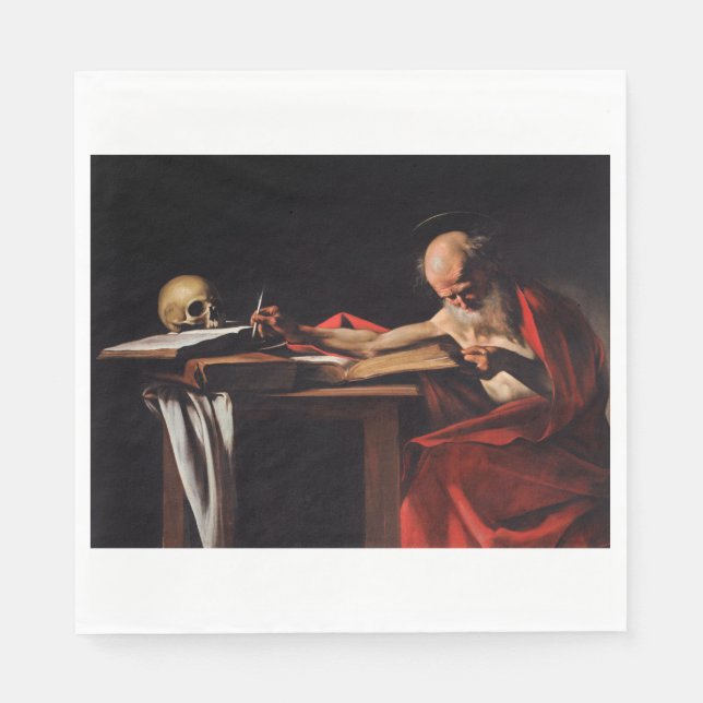 Servilleta De Papel Escritura de Saint Jerome (por Caravaggio) (Anverso)