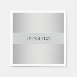 Servilleta De Papel Escritura Elegante Editable En Monograma | Gris