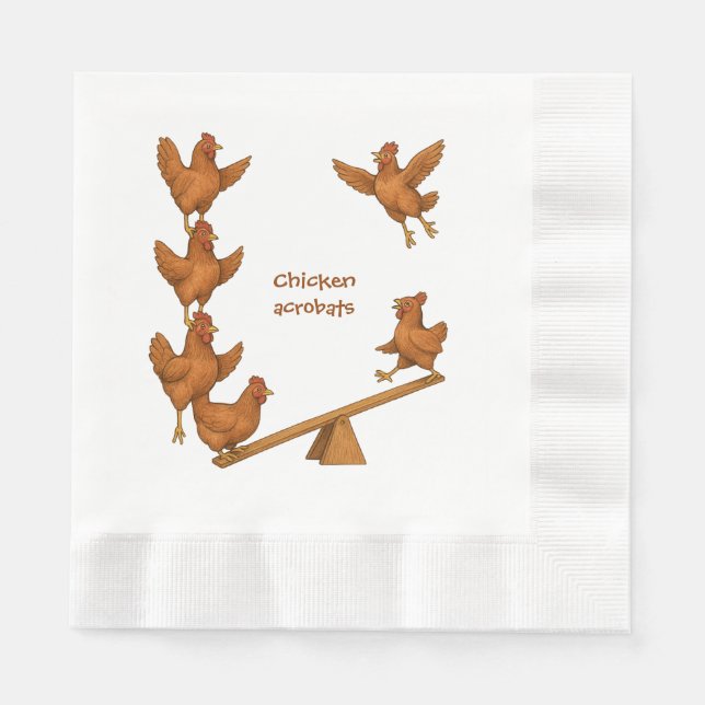 Servilleta De Papel escuadrón de acrobacias de pollitos alegres (Anverso)