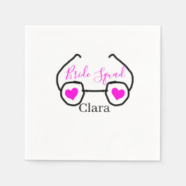 Servilleta De Papel Escuadrón de novias negra rosa gafas de corazón da