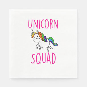 Servilleta De Papel Escuadrón de unicornio cuida graciosa camiseta de