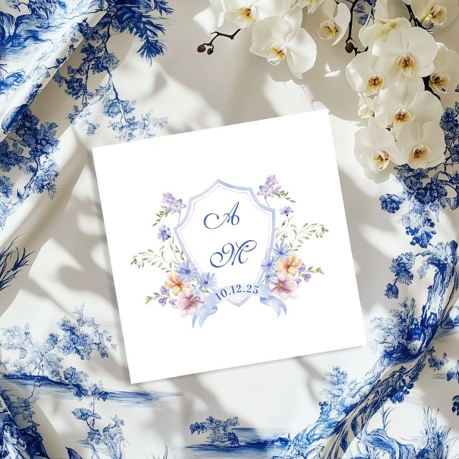 Servilleta De Papel Escudo azul turbio Boda floral (Subido por el creador)