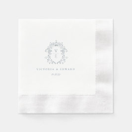 Servilleta De Papel Escudo azul turbio Boda monograma