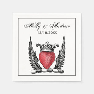 Servilleta De Papel Escudo de Armas Cresta Corazón Heráldico con Alas