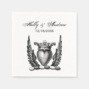 Servilleta De Papel Escudo de Armas Cresta Corazón Heráldico con Alas