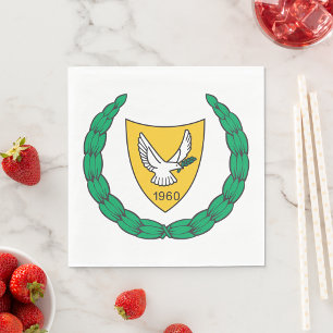 Servilleta De Papel Escudo de armas de Chipre 1960 Cimera