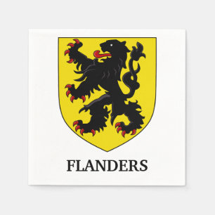 Servilleta De Papel Escudo de Armas de Flandes León Heraldico