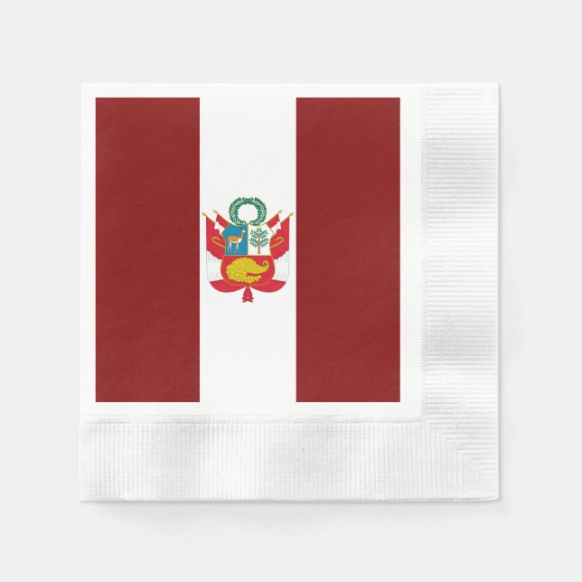 Servilleta De Papel Escudo de armas de la bandera del Perú (Anverso)