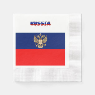 Servilleta De Papel Escudo de armas de la bandera rusa