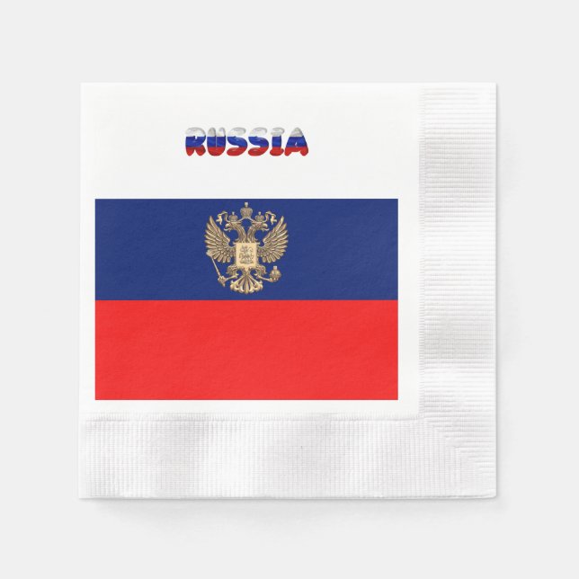 Servilleta De Papel Escudo de armas de la bandera rusa (Anverso)