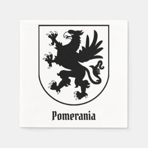 Servilleta De Papel Escudo de Armas de Pomerania en Blanco y Negro Her