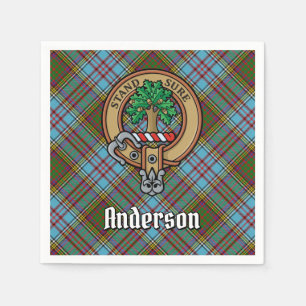Servilleta De Papel Escudo de armas del Clan Anderson sobre tartán
