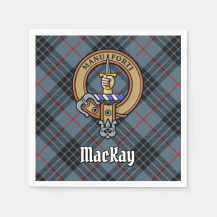 Servilleta De Papel Escudo de armas del Clan MacKay sobre Tartán Azul