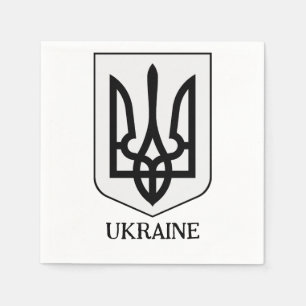 Servilleta De Papel Escudo de Armas del Estado de Ucrania Arte Minimal