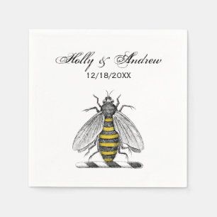 Servilleta De Papel Escudo de Armas Emblema Abeja Vintage Heraldico Pr