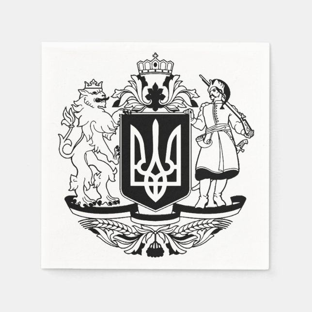Servilleta De Papel Escudo de armas mayor de Ucrania (Anverso)