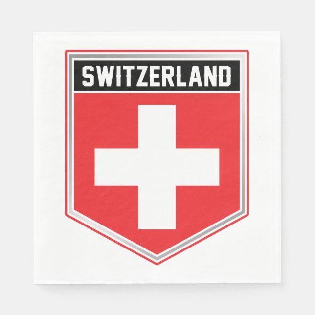 Servilleta De Papel Escudo de bandera de Suiza (Anverso)