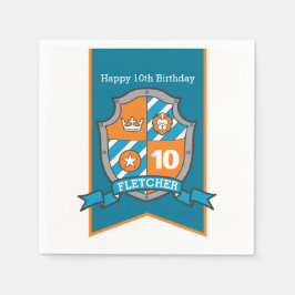 Servilleta De Papel Escudo de caballero 10 cumpleaños toallas medieval