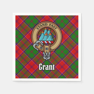 Servilleta De Papel Escudo de Clan Grant sobre Tartán