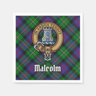 Servilleta De Papel Escudo de Clan Malcolm sobre tartán