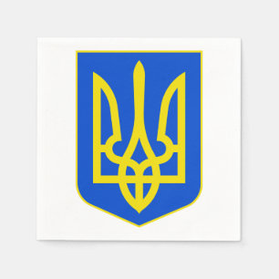Servilleta De Papel Escudo de Estado de Ucrania Tridente Dorado Arte M
