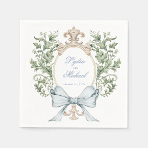 Servilleta De Papel Escudo de hoja con Bow BODA