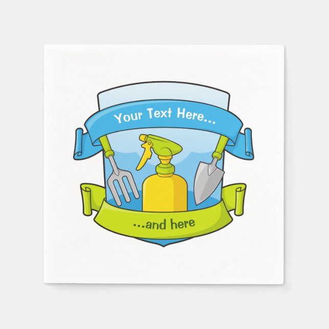 Servilleta De Papel Escudo de jardinería con pancartas (Anverso)