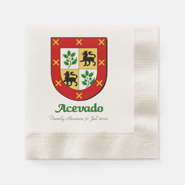 Servilleta De Papel Escudo de la familia Acevado (Anverso)