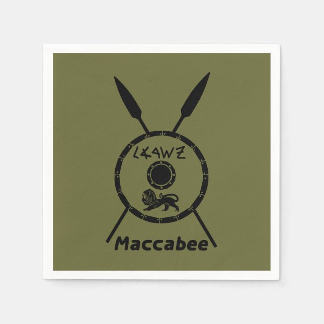 Servilleta De Papel Escudo De Macabee Y Spears Sumidos (Anverso)