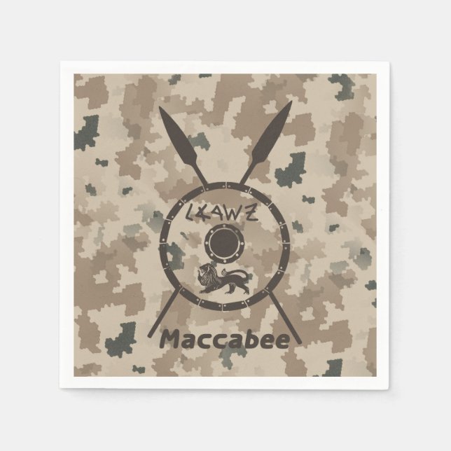 Servilleta De Papel Escudo De Macabetes Y Láminas Desérticas (Anverso)