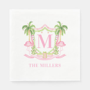 Servilleta De Papel Escudo de Navidades Preppy Flamingo