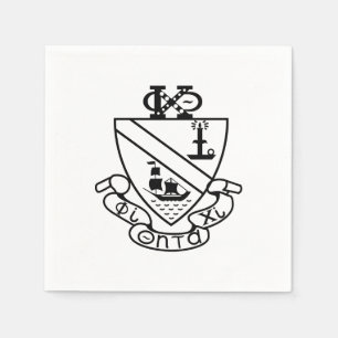 Servilleta De Papel Escudo de Phi Chi Theta   B&W