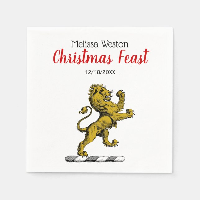 Servilleta De Papel Escudo de pie de león heráldico Emblem C (Anverso)