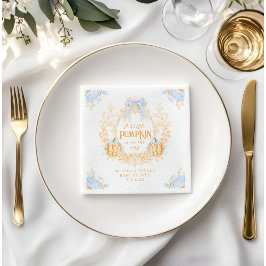 Servilleta De Papel Escudo de toile de calabaza Elegant Boy Baby Showe