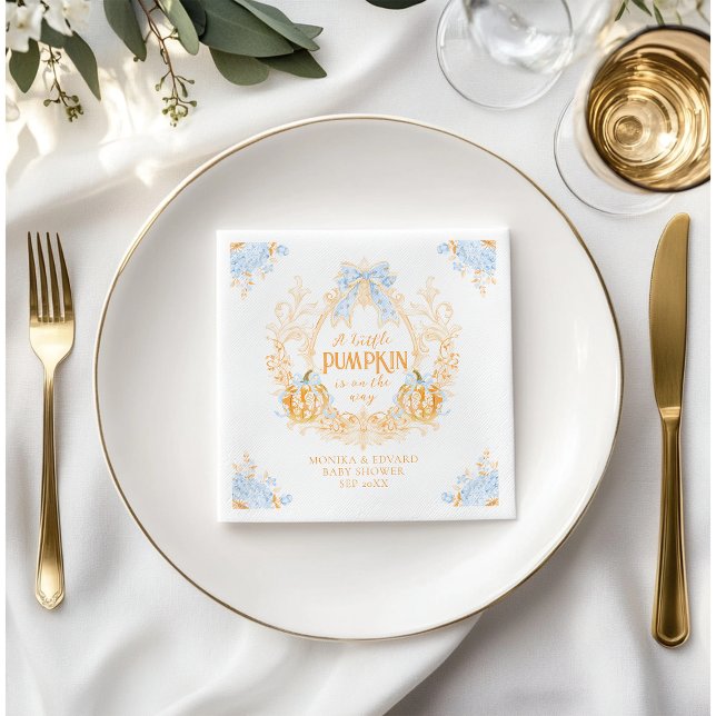 Servilleta De Papel Escudo de toile de calabaza Elegant Boy Baby Showe (Subido por el creador)