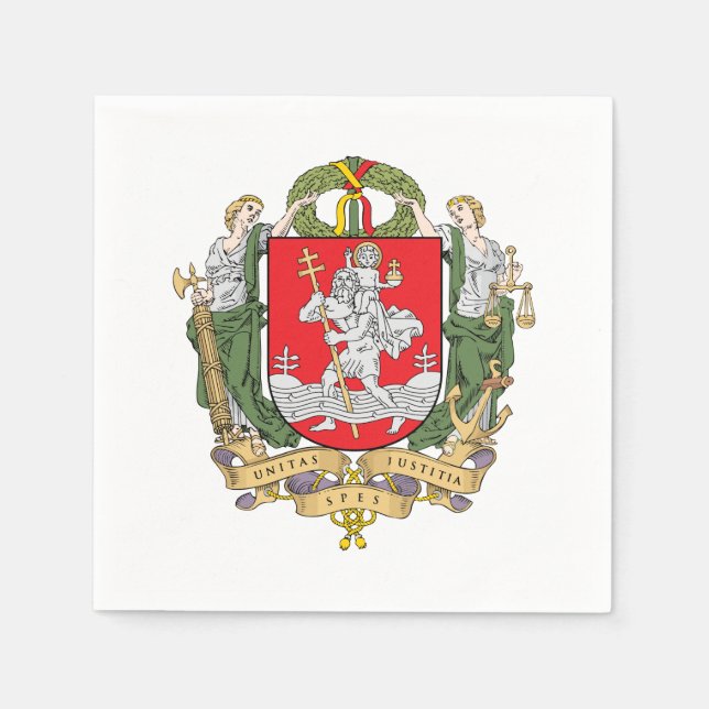 Servilleta De Papel Escudo de Vilna, Lituania (Anverso)