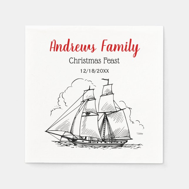 Servilleta De Papel Escudo del buque de avistamiento náutico heráldico (Anverso)