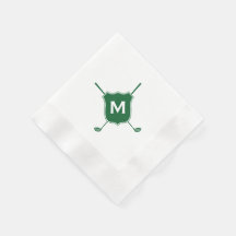 Escudo Diagonal Green Napkins del Monograma Golf C