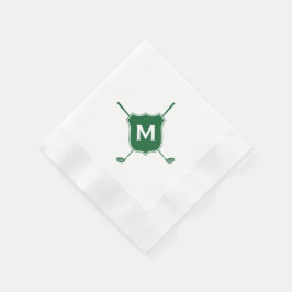 Servilleta De Papel Escudo Diagonal Green Napkins del Monograma Golf C
