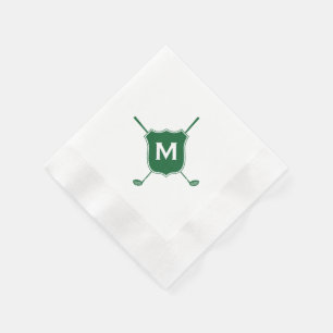 Servilleta De Papel Escudo Diagonal Green Napkins del Monograma Golf C