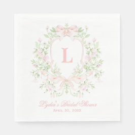 Servilleta De Papel Escudo dulce con arcos rosados | Ducha de novia mo