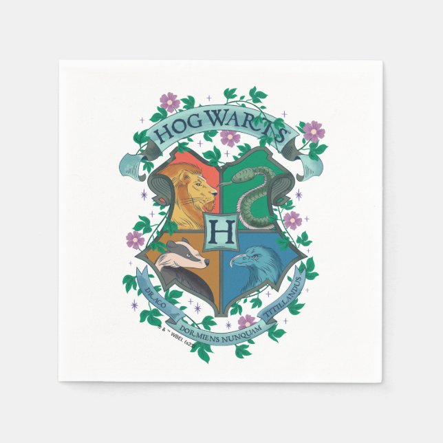 Servilleta De Papel ESCUDO floral HOGWARTS™ (Anverso)
