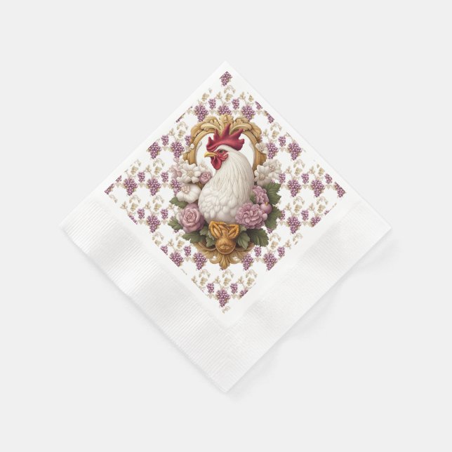Servilleta De Papel Escudo heráldico de gallos y uvas, (Borde)