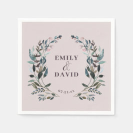 Servilleta De Papel Escudo Jardín Boda Floral Mauve Purple